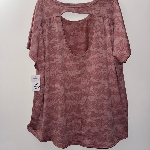 Xersion Red Boxy Cut Out Short Sleeve Tee - Picture 2 of 3